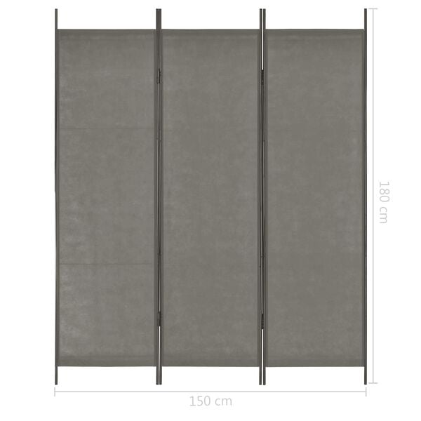 vidaXL Room Dividers Grey Fabric