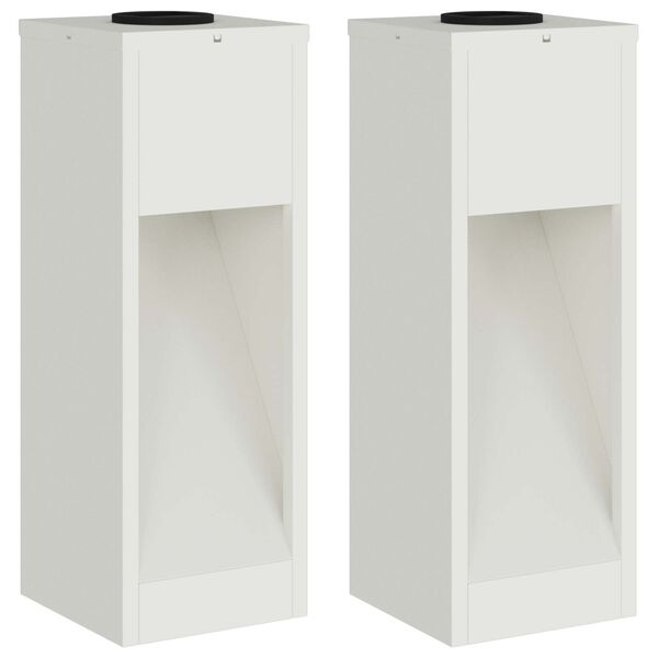 vidaXL Solar Led Pathway Light 2 pcs White Cold Rolled Steel