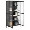 vidaXL Highboard Black 85x40x180 cm Glass and Steel