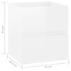 vidaXL Sink Cabinet with Built-in Basin High Gloss White Engineered Wood