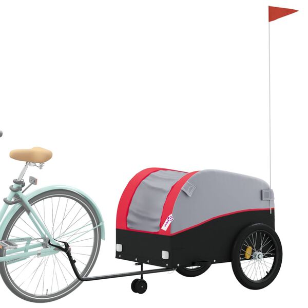 vidaXL Bike Trailer Black and Red 45 kg Iron