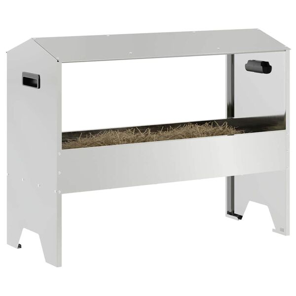 vidaXL Livestock Feeding Trough Silver 79 x 35 x 62 cm