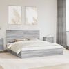 vidaXL Storage Bed Grey Sonoma 180 x 200 cm Engineered Wood