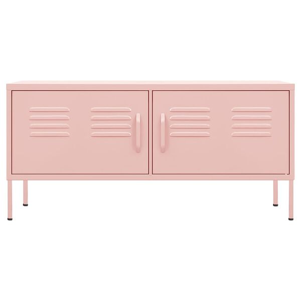 vidaXL TV Cabinet Pink 105x35x50 cm Steel