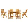vidaXL Garden Dining Set Folding 7 pcs Brown Solid Acacia Wood