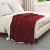 vidaXL Throw Blanket Bordeaux Red 130 x 150 cm Fleece