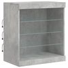 vidaXL Sideboard with LED Lights Concrete Grey 142.5x37x67 cm