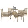 vidaXL Garden Dining Set 5 pcs Beige Poly rattan