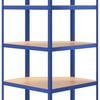 vidaXL 5-Layer Corner Shelf Blue Steel&Engineered Wood