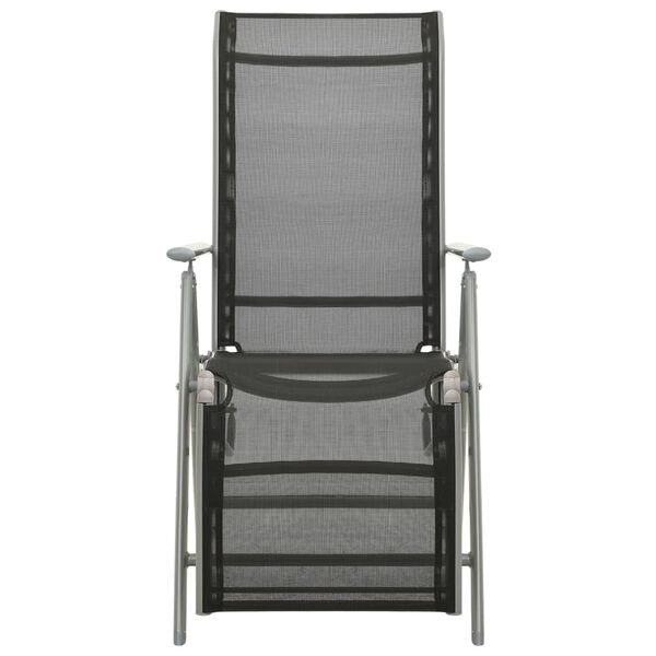 vidaXL Reclining Garden Chair Textilene and Aluminium Silver