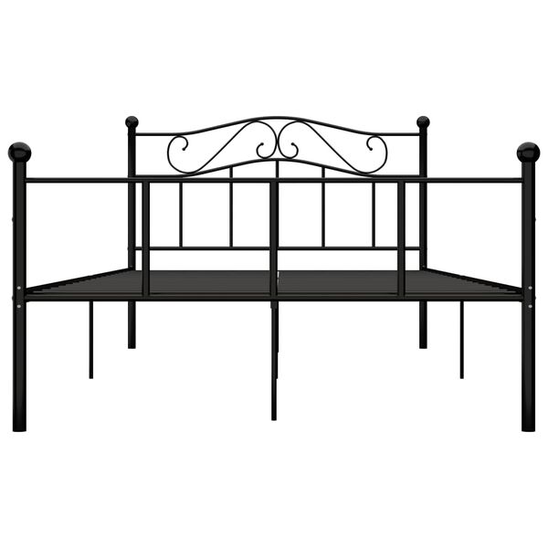 vidaXL Bed Frame without Mattress Black Metal 120x200 cm