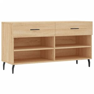 vidaXL Shoe Bench Sonoma Oak 102x35x55 cm Engineered Wood