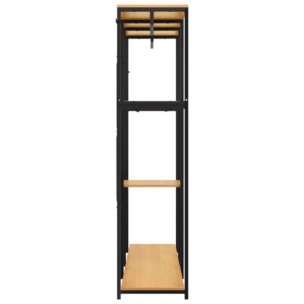 vidaXL Wardrobe Black and Oak 110x40x167 cm Metal and Engineered Wood