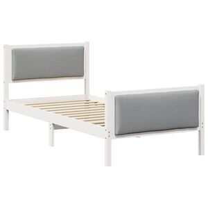 vidaXL Bed Frame with Headboard Light Grey 90 x 200 cm Fabric