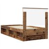 vidaXL Bed Frame with Headboard Old Wood 100 x 200 cm Solid Pine Wood
