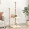 vidaXL Cat Tree with Sisal Scratching Posts Cream 136 cm