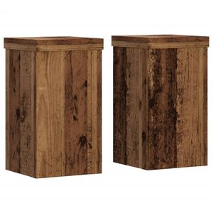 vidaXL Plant Stand 2 pcs Old Wood 10 x 10 x 18 cm Engineered Wood