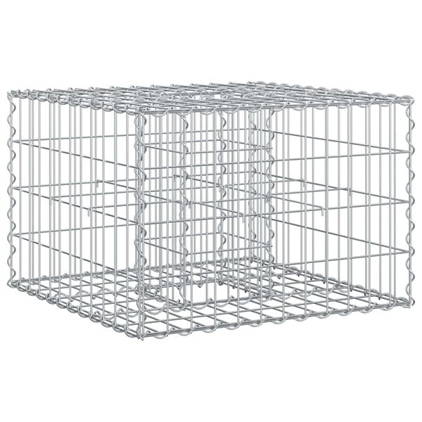 vidaXL Gabion Raised Bed Silver 60 x 60 x 40 cm Galvanised Steel