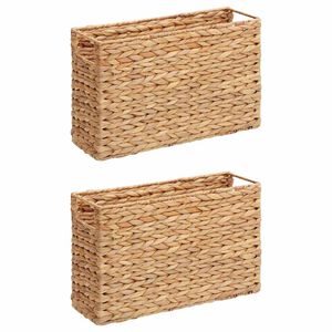 vidaXL Magazine Baskets 2 pcs Natural 39 x 14 x 25 cm Water hyacinth