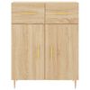 vidaXL Highboard Sonoma Oak 69.5x34x180 cm Engineered Wood