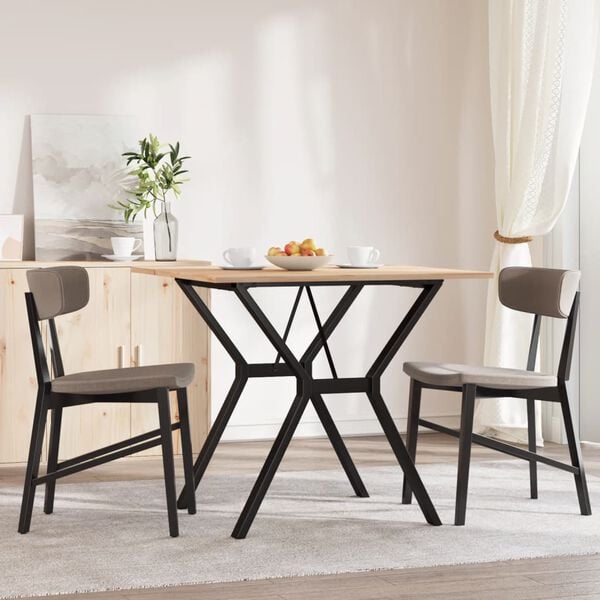 vidaXL Dining Table Y-Frame 80x80x75 cm Solid Wood Pine and Steel