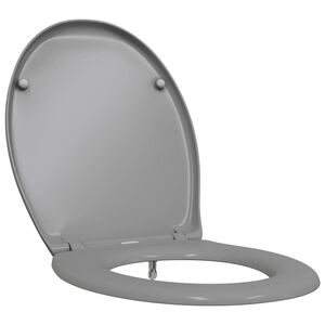 vidaXL Toilet Seat Grey 47 x 37 x 4 cm Duroplast