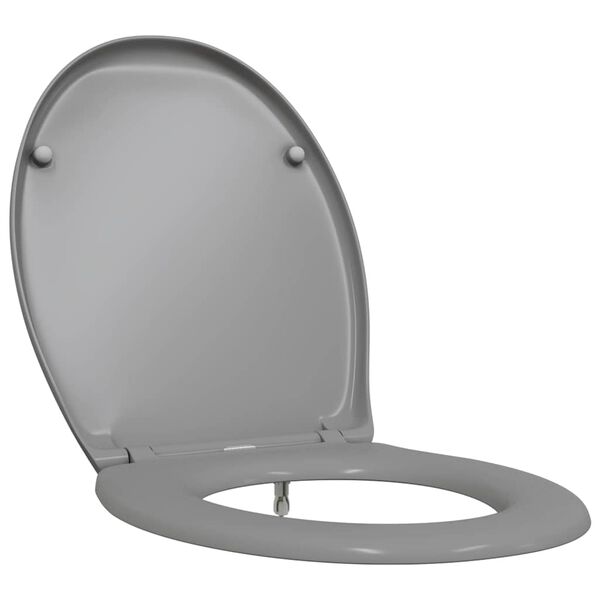 vidaXL Toilet Seat Grey 47 x 37 x 4 cm Duroplast