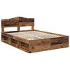 vidaXL Bed Frame with Headboard Old Wood 140 x 200 cm Solid Pine Wood