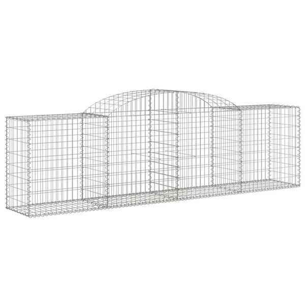 vidaXL Arched Gabion Baskets 3 pcs 300x50x80/100 cm Galvanised Iron