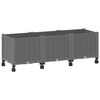 vidaXL Garden Planter with Wheels Light Grey 120 x 40 x 44 cm PP