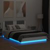vidaXL Bed Frame with LED without Mattress White 140x200 cm