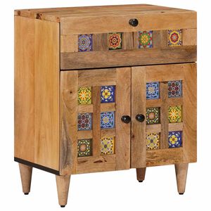 vidaXL Bedside Cabinet Natural 50 x 33 x 60 cm Solid Mango Wood