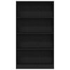 vidaXL 4-Tier Bookcase Black Oak 80x24x143 cm Engineered Wood