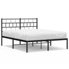 vidaXL Metal Bed Frame without Mattress with Headboard Black 150x200cm