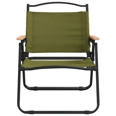 vidaXL Camping Chairs 2 pcs Green 54x43x59cm Oxford Fabric