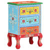 vidaXL Hand Painted Bedside Cabinet 40x30x60 cm Solid Mango Wood