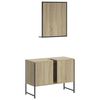 vidaXL 2 Piece Bathroom Cabinet Set Sonoma Oak Engineered Wood