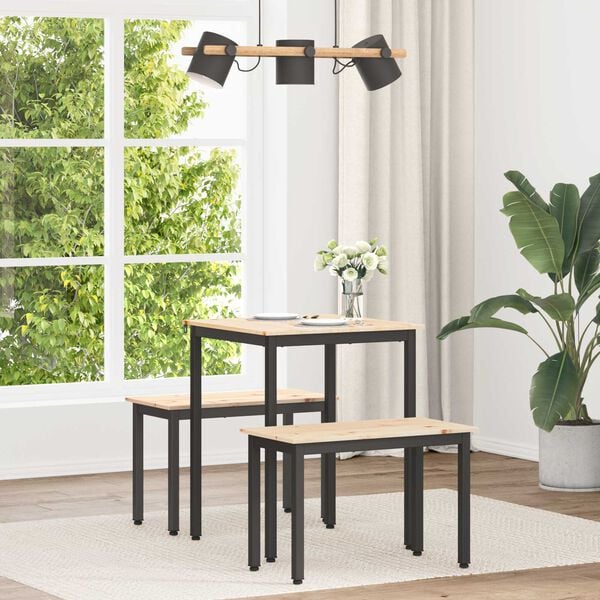 vidaXL Dining Table Natural 140 x 80 x 75 cm Solid Pine Wood