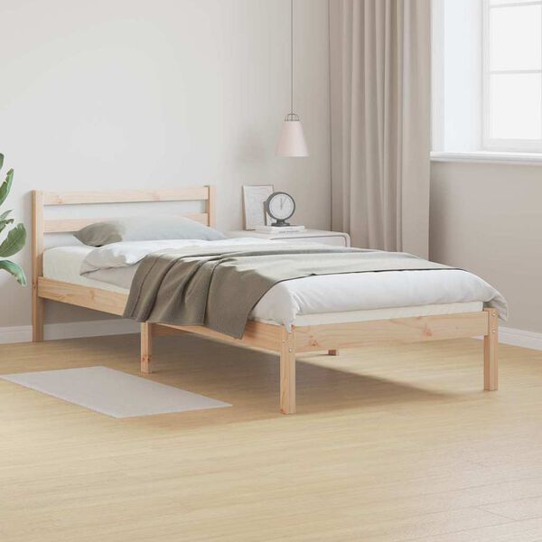 vidaXL Bed Frame Brown 215.5 x 95.5 x 69.5 cm Solid Pine Wood