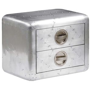 vidaXL Aviator End Table with 2 Drawers Vintage Aircraft Airman Style