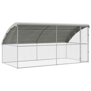 vidaXL Chicken Cage 2 pcs Silver 400 x 200 x 198.5 cm Galvanised Steel