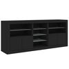 vidaXL Sideboard with LED Lights Black 181.5x37x67 cm