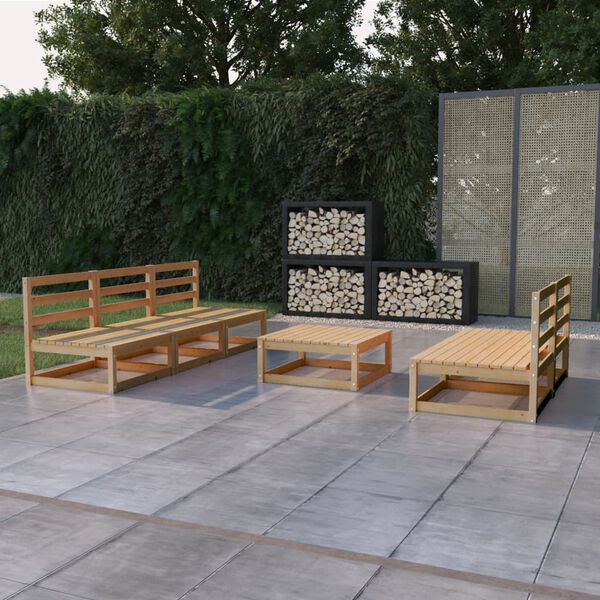 vidaXL 6 Piece Garden Lounge Set Solid Wood Pine