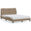vidaXL Bed Frame with LED without Mattress "Hvar" Cappuccino 140x190 cm