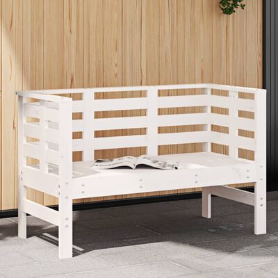 vidaXL Garden Bench White 111.5x53x71 cm Solid Wood Pine
