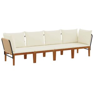 vidaXL 4 pcs Solid Acacia Wood & Rope Natural