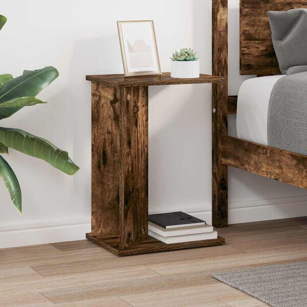 vidaXL End Table Smoked Oak 35 x 25 x 50 cm Engineered Wood