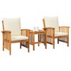 vidaXL Garden Sofa Set with Cushion 3 pcs Brown Solid acacia wood