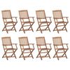 vidaXL Folding Outdoor Chairs 8 pcs Solid Acacia Wood