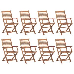 vidaXL Folding Outdoor Chairs 8 pcs Solid Acacia Wood
